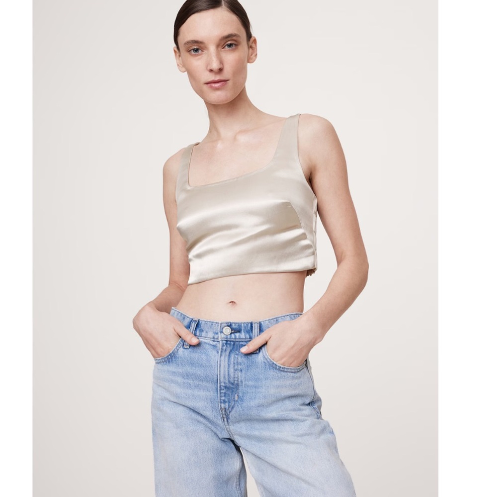 Banana Republic Light Beige Satin Tank Top